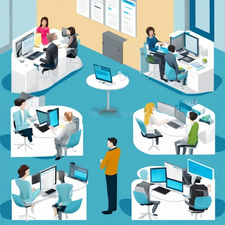Custom software development team at BuildhubFlow working collaboratively